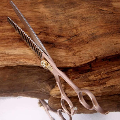 Fenice Peak Thinning Shears for Dogs and Cats Pet Grooming Scissors Chunkers Shears 440C Stainless Steel Professional Dog Trimming Scissors 7&