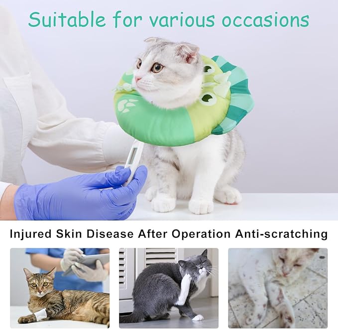 BEAUTYZOO Cat Cone Collar - Adjustable, Soft, Protective Donut Collar for Cats &amp; Kittens, Alternative to Plastic Cones, Stops Licking After Surgery