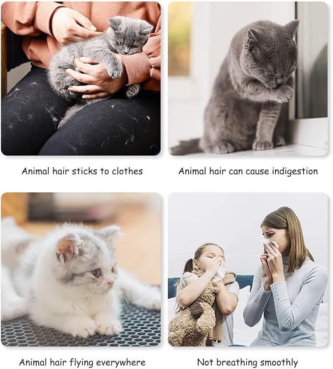 Pet Grooming Glove Hair Remover Brush Gentle Deshedding Efficient Pet Mitt Pet Massage Gloves Left &amp; Right Hand Draw Dogs Cats Horses Long Short Fur (1Pair Left &amp; Right Hand)