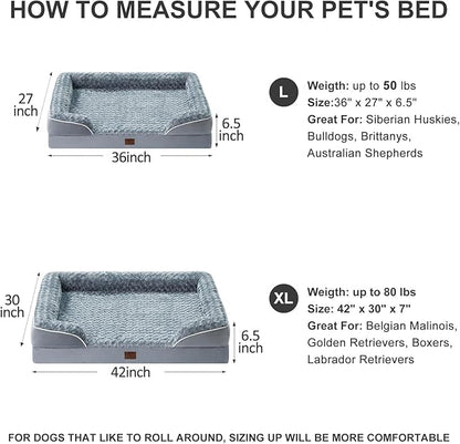 WNPETHOME Dog Beds for Large Sized Dogs, Washable Orthopedic Dog Couch Sofa Bed with Waterproof Lining &amp; Non-Skid Bottom for Pet Sleeping