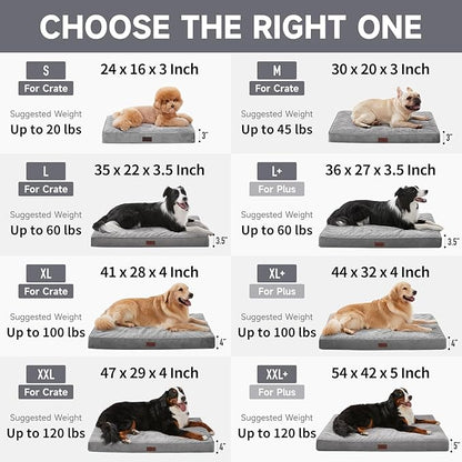 OhGeni Orthopedic Waterproof &amp; Machine Washable Dog Bed for Medium Large Pets, Suitable for Crates, Cat Mat with 25D Egg Crate Foam, Non-Slip Bottom &amp; Removable Cover, 35 Inches(Coffee)