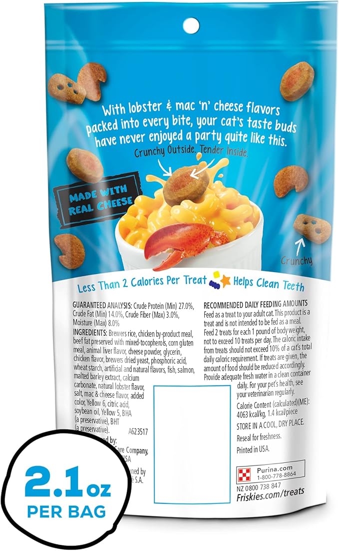Purina Friskies Party Mix Cat Treats (Lobster &amp; Mac N Cheese, 2.1 Ounce (Pack of 6))