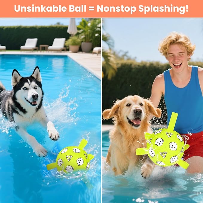 Dog Toys, Durable Dog Soccer Ball with Straps, Interactive Dog Toys, Water Fetch Ball for Tug of War, Puppy Toys for Indoor/Outdoor – Fun Dog Birthday Gift for Small &amp; Medium Dogs, 6 Inch