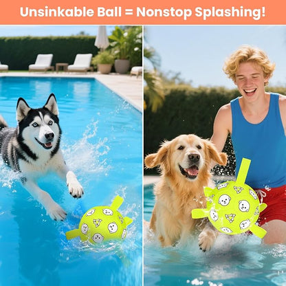 Dog Toys, Durable Dog Soccer Ball with Straps, Interactive Dog Toys, Water Fetch Ball for Tug of War, Puppy Toys for Indoor/Outdoor – Fun Dog Birthday Gift for Small &amp; Medium Dogs, 6 Inch