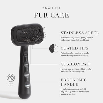 Tweezerman Dog and Cat Slicker Brush for Small Pets, Grooming Brush with Coated Bristles to Prevent Scratching and Ergonomic Handle