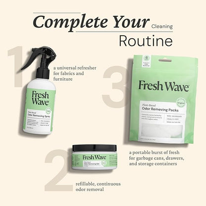 Fresh Wave Odor Removing Gel, 7 oz., Pack of 3 - Odor Absorbers for Home, Safer Odor Relief, Natural Plant-Based Odor Eliminator, Every 7 oz. lasts 15-30 Days, For Cooking, Trash &amp; Pets