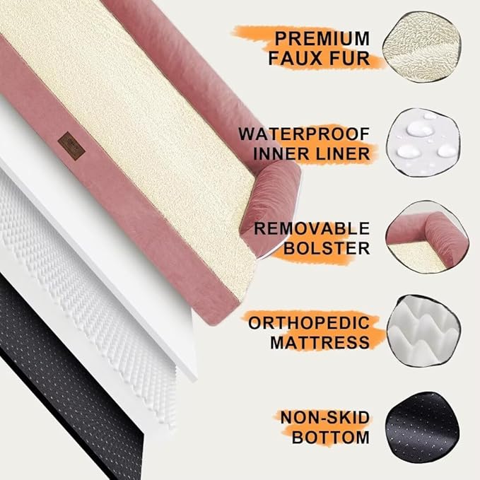 Small Dog Bed Orthopedic Washable Cat Bed Memory Foam Couch Sofa Comfy Pet Beds with Waterproof Removable Cover &amp; Non-Slip Bottom
