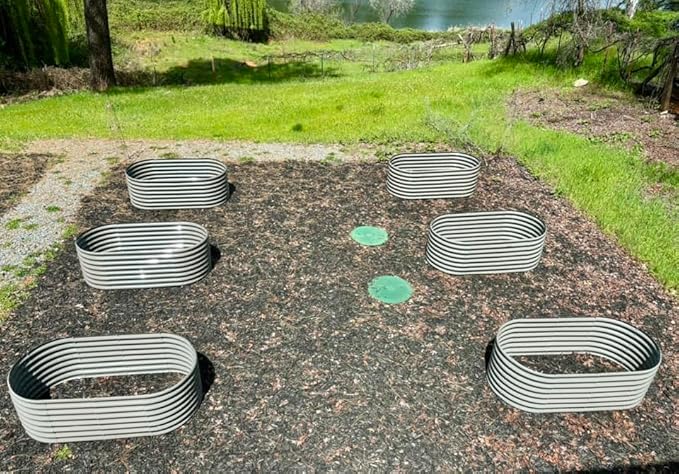 A ANLEOLIFE 6X3X2 ft Galvanized Raised Garden Beds Outdoor, Oval Large Metal Deep Root Planter Box for Planting Vegetables Flowers Herb, Anti-Rust &amp; Easy-Setup, Quartz Grey