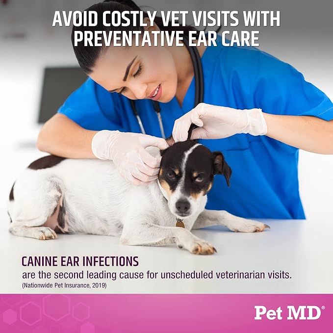 Pet MD Otic-Clean Dog Ear Cleaner - Veterinarian-Formulated Otic Ear Solution for Dogs &amp; Cats - Pet Ear Cleaner for Itch, Odor, &amp; Wax Buildup - Deodorizing Cat Ear Cleaner Solution - 1 Gallon