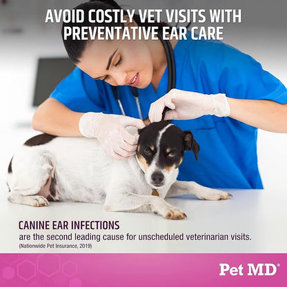 Pet MD Otic-Clean Dog Ear Cleaner - Veterinarian-Formulated Otic Ear Solution for Dogs &amp; Cats - Pet Ear Cleaner for Itch, Odor, &amp; Wax Buildup - Deodorizing Cat Ear Cleaner Solution - 1 Gallon