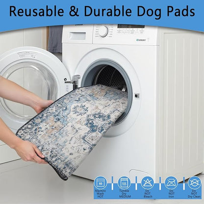 Washable Pee Pads for Dogs 2 Pack, Absorbent Reusable Puppy Pads Waterproof, Leakproof &amp; Non-Slip Whelping Pad, Potty Training Pads for Dogs Playpen Mat 24x36