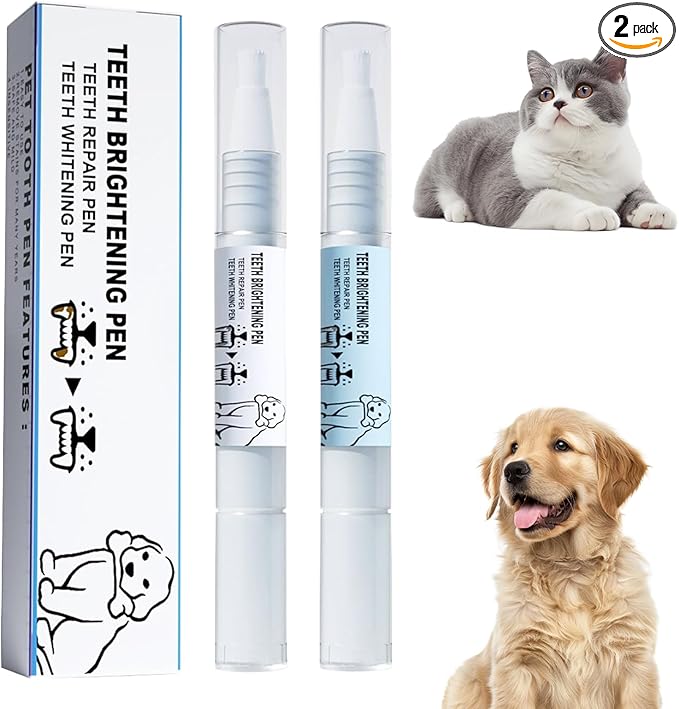 Pet Toothbrush Pen, 2025 Upgrade Pet Oral Repair Gel, Dog &amp; Cat Dental Care, Fresh Breath, White