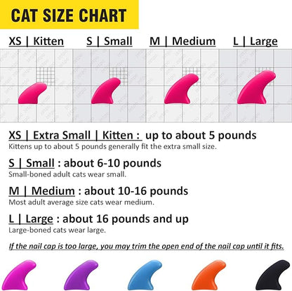 zetpo Cat Nail Caps | Cat Claw Covers | with Adhesives and Applicators (L, 5X Solid Random Colors | 100 pcs)