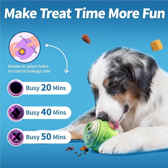 Dog Toy, Frozen Treat Toys, Treat Dispensing Chew Toy for Small Medium Large Dogs, Long-Lasting Interactive to Keep Pup Distracted &amp; Reduces Anxiety, Freezable Fillable Dog Puzzle Toys - Green