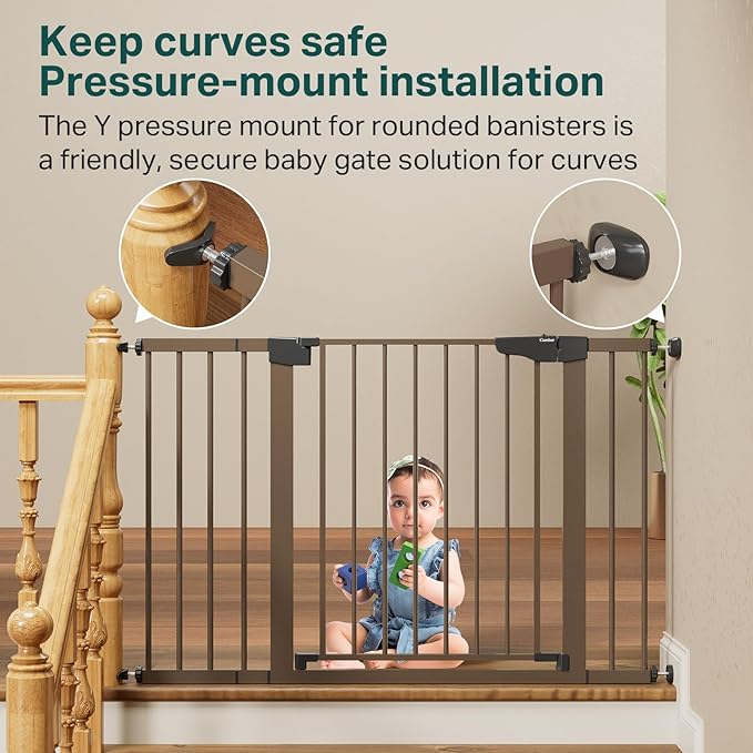 Cumbor 29.7-48" Baby Gate for Stairs, Mom&