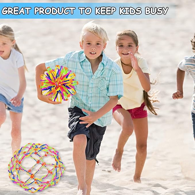2Pcs Colorful Sphere Expandable Breathing Balls Fidget Toy-Stress Reliever ,Collapsible Expanding Magic Ball Toys from 6" to 12"for Kids &amp; Adults Mindfulness Meditation Practices,Yoga -ADHD