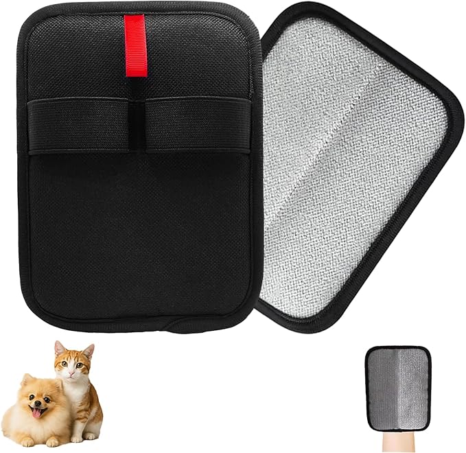 2PCS Electrostatic Pet Hair Removal Gloves,Pet Hair Removal Tool,Reusable Cat &amp; Dog Hair Remover for Carpet,Couch,Furniture,Car Seat,Cat Grooming Gloves