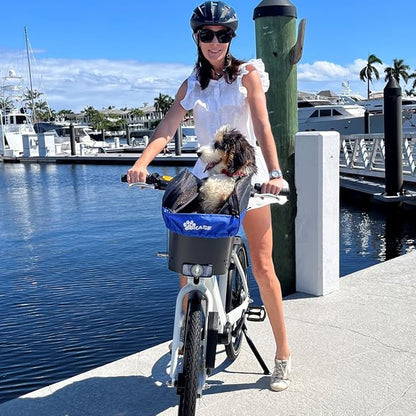 BiKASE Durable Dog Bike Basket &amp; Carrier, Rear Mount Pet Basket for Bikes with Super Comfort Mat and Cover, Ideal for Small Dogs and Cats up to 12 lbs