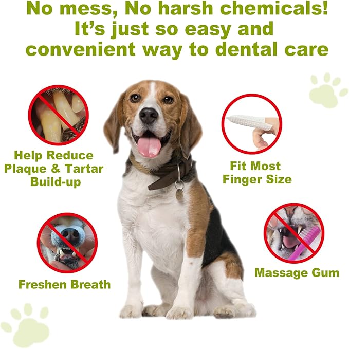 DR.EASY Breath Freshener Dental Finger Wipes 80ct for Dog &amp; Cat, Help Wipe Away Plaque&amp;Tartar, No Added Harsh Chemicals No Brush Formula