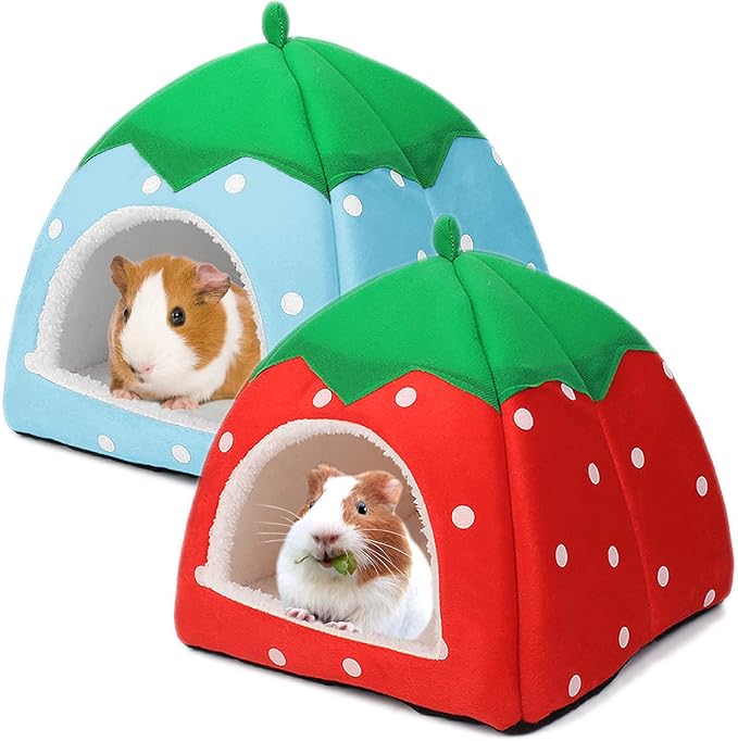 Guinea Pig Hideout 2 Pack Guinea Pig Bed House Cage Accessories Cozy Hide-Out for Hedgehog Ferret Chinchilla&amp;Other Small Animals