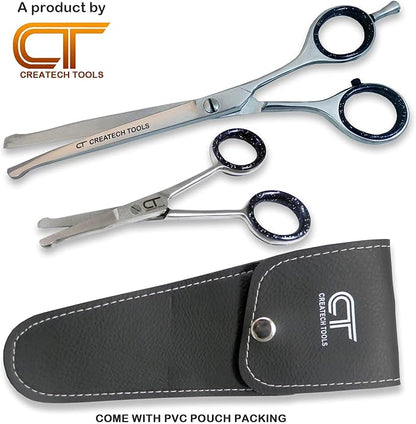 CT Pet Cat Dog Grooming Scissors Kit - 6 &amp; 4 inch Hair Cutting Scissors Set, Japanese Stainless Steel Curved Blades with Safety Round Tips for Your Beloved Pets
