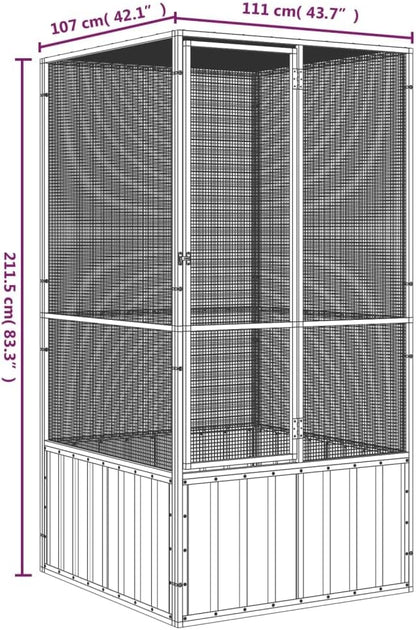 Steel Bird Cage, Large Flight King Bird Cage for Cockatiels African Grey Quaker Amazon Sun Parakeets Green Cheek Conures Pigeons Parrot Bird Cage Birdcage, Gray 43.7"x42.1"x83.3"