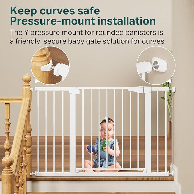 Cumbor 29.7-48" Baby Gate for Stairs, Mom&