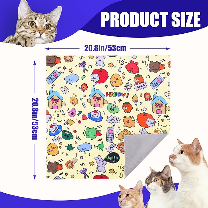 XANGNIER Cat Wrap for Grooming,Cat Restraint Wrap for Cutting Nails,Fabric Burrito Wrap for Nail Clipping, Anti-Scratch, Anti-Escape,Multifunctional Swaddle Wrap Pet Tool (20.8 x 20.8 Inch)