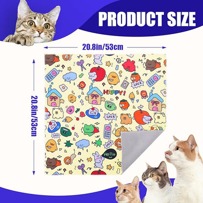 XANGNIER Cat Wrap for Grooming,Cat Restraint Wrap for Cutting Nails,Fabric Burrito Wrap for Nail Clipping, Anti-Scratch, Anti-Escape,Multifunctional Swaddle Wrap Pet Tool (20.8 x 20.8 Inch)