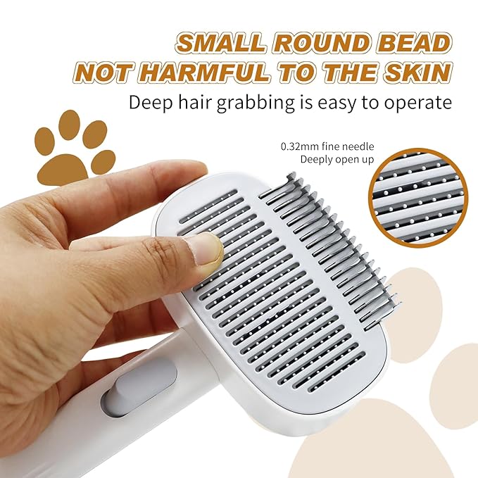 TemApex 2-in-1 Self Cleaning Shedding Brush &amp; Dematting Comb for Long Haired Cats and Dogs, Pet Grooming Deshedding Brush for Dog and Cat Removes Loose Fur &amp; Tangles