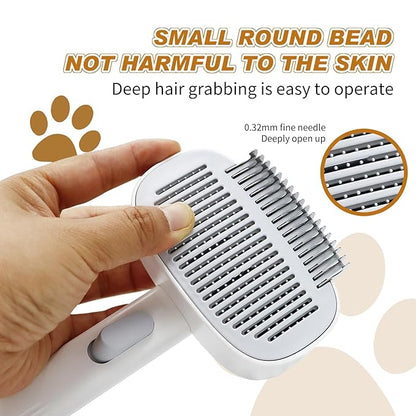 TemApex 2-in-1 Self Cleaning Shedding Brush &amp; Dematting Comb for Long Haired Cats and Dogs, Pet Grooming Deshedding Brush for Dog and Cat Removes Loose Fur &amp; Tangles