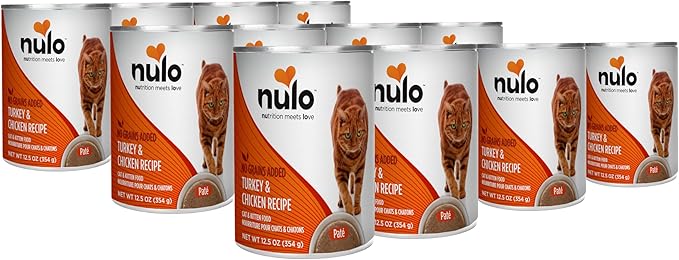 Nulo Turkey &amp; Chicken Recipe Pate Wet Canned Cat Food, 12.5 Ounce (Pack of 12)