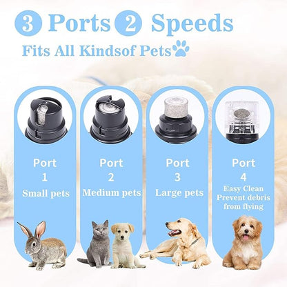 Pet Nail Grinder with LED Light &amp; 2 Grinding Heads, 2-Speed Low Noise &amp; More Powerful Dog Nail Grinder, Pet Nail Trimmer File, Painless Paw Claw Care, Quiet Toenail Grooming Tool for L/M/S Dogs/Cats
