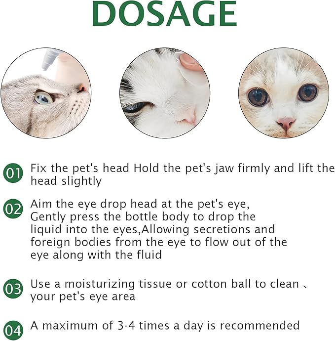 Dog Eye Drops, Eye Cleaner for Dogs &amp; Cats Supports Eyes Infection Relief, Redness &amp; Allergy Eyes Relief, Remove Tear Stain &amp; Eye Debris - Pet Eye Gentle Care Supplement Cats Drops for Eyes - 2 fl oz…