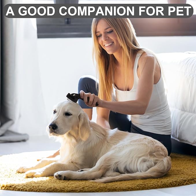 Dog Brush for Shedding &amp; Grooming Small Medium Large Dogs &amp; Cats - Remove Loose Fur, Knot, Undercoat. Suitable for Long Short Hair Lengths sensitive Animals, Black