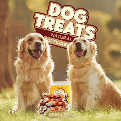 Chicken Duck Wrapped Cod Skin Sticks Dog Treats, Rawhide Free Dog Chews Long Lasting HealthTeeth Training Treats for Medium and Large Breed 10.58oz/12-14pcs