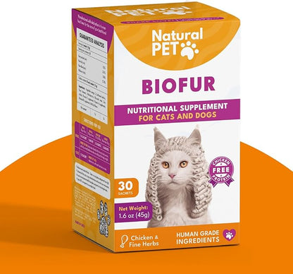 BIOFUR: Omega 3 Supplement for Cats &amp; Dogs - Puppy Essentials &amp; Dog Allergy Relief - Vitamins, Minerals for Feline &amp; Canine Skin, Coat Health, Nutrition, Well-Being, Orange