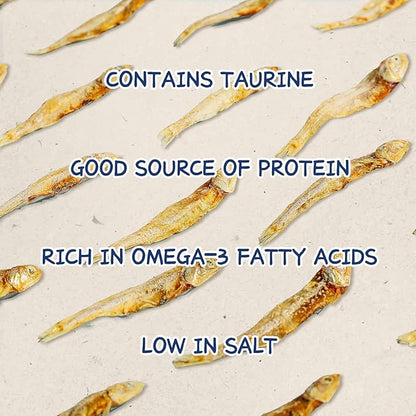 Whole Fish Treats for Dogs Cats, Air Dried -100% Wild-Caught Fish Treat, Only Two Ingredient, High in Protein and Omega-3, 8oz