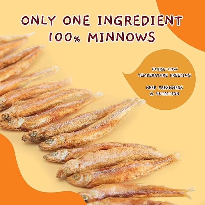 Jungle Calling Freeze Dried Minnows for Cats &amp; Dogs, Single Ingredient Fish Cat &amp; Dog Treats, High Protein Grain Free Pet Training Snacks, 2 oz