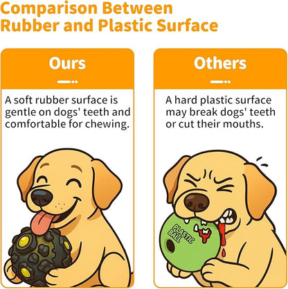 Dog Ball for Aggressive Chewers - Interactive Dog Toy Balls Fun Squeaky Sound to Keep Them Busy, Durable for Small Medium Large Breeds, Rubber Pet Chew Toys, As Seen on TV, Orange &amp; Blue