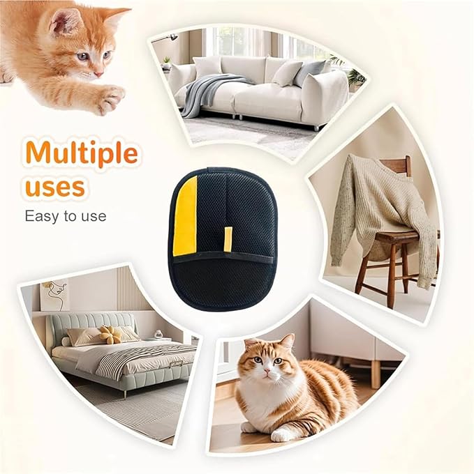 Pet Hair Removal Glove for Cats &amp; Dogs, Electrostatic Gloves Pet Hair, Cat Grooming Gloves for Hairs Removal, for Couch, Clothes, Car, Carpet, Bed, Furniture (2Pcs)