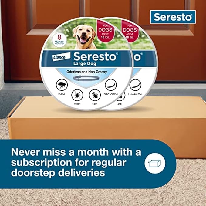 Seresto Large Dog Vet-Recommended Flea &amp; Tick Treatment &amp; Prevention Collar for Dogs Over 18 lbs. | 2-Pack