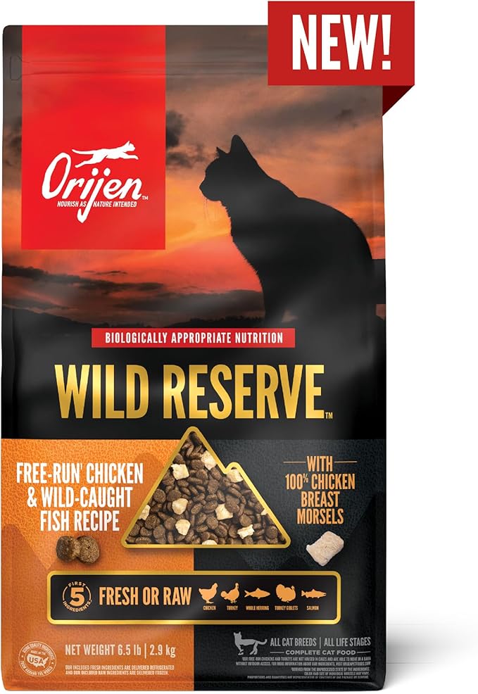 ORIJEN Wild Reserve Dry Cat Food Free-Run Chicken &amp; Wild-Caught Fish Recipe 6.5lb Bag