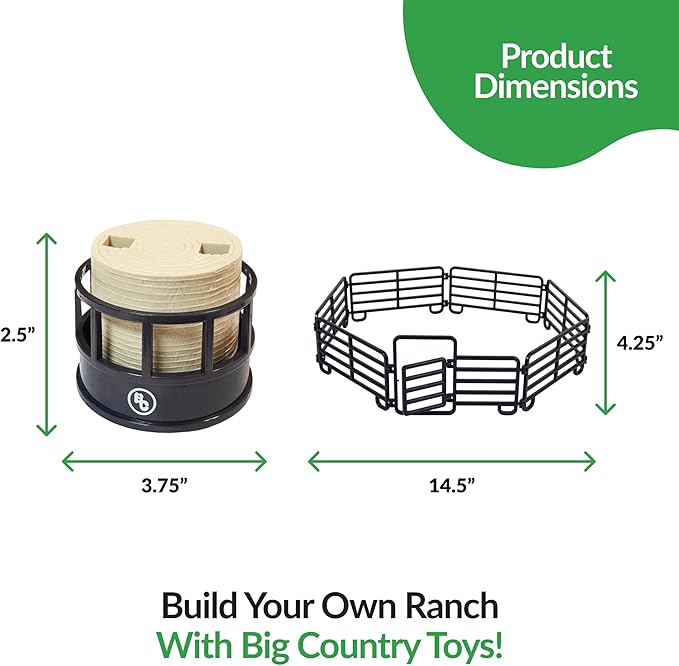 Big Country Toys 12-Piece Ranch Set - Farm Animal Toys for 3 Year Old Boys and Girls - Toy Figures &amp; Playsets