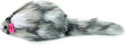CHIWAVA 6PCS 3.1" Long Haired Furry Mice with Rattle Gradient Color Small Cat Toy Mouse Kitten Interactive Toy
