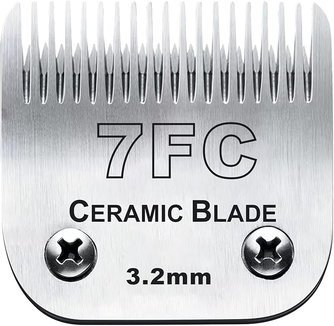7FC Blades Dog Grooming Clipper Compatible with Andis Pet/Oster A5/Wahl KM Series, Ceramic &amp; Stainless Steel Blade