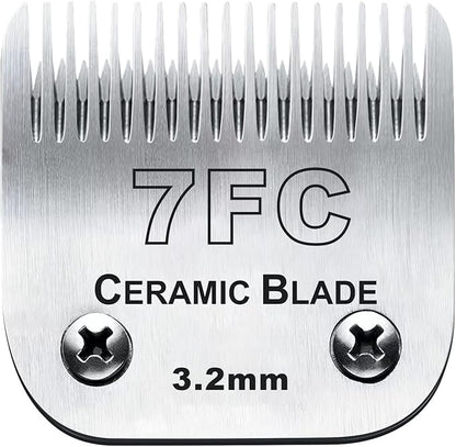 7FC Blades Dog Grooming Clipper Compatible with Andis Pet/Oster A5/Wahl KM Series, Ceramic &amp; Stainless Steel Blade