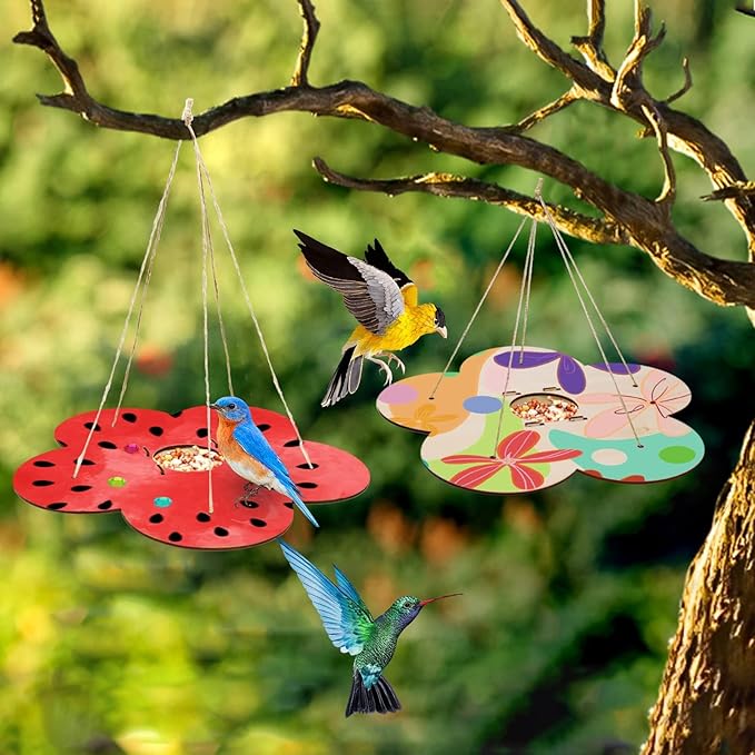 12 Pack Bird Feeder Craft Kits for Kids Ages 3-5 4-8 8-12, DIY Wooden Art Painting Outdoor Bulk Toys for Boys &amp; Girls, Easter Christmas Gifts, Party Favor Gifts for Nature Loving Children