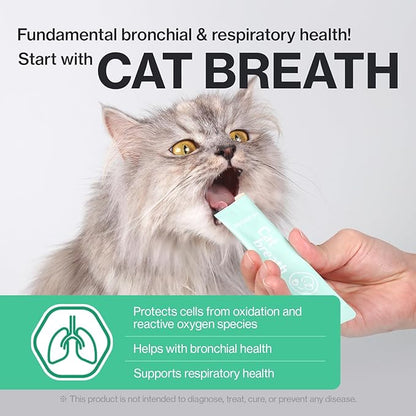 Dr.by Cat Breath Bronchial Supplements Cat Sneezing Treatment Asthma Cold Cough Nose Relief Respiratory&amp;Immune Support with TF-343-30 lickable Formula Individually Packaged, Chicken (3 Packs (25.5OZ))