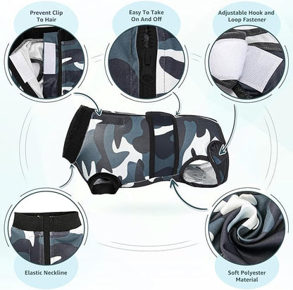Lukovee Recovery Suit for Dogs, Zipper On Recovery Suit for Female Male Dog, Onesie Abdominal Wounds Cone E-Collar Alternative Prevent Licking Spay Recovery Suit (Medium, Camouflage)